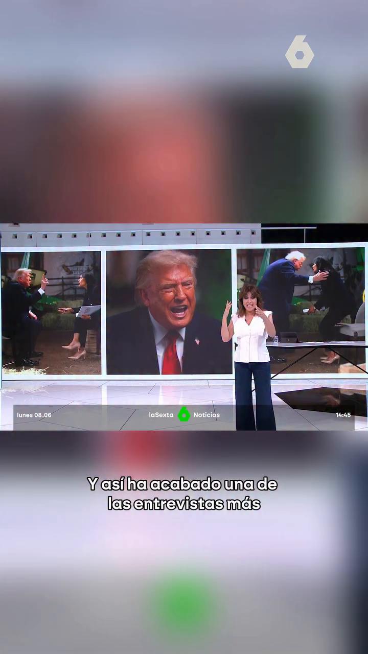 Trump abandona una entrevista tras tirar el micrófono al suelo e insultar a la periodista: 