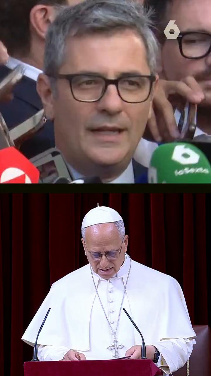 Félix Bolaños valora el discurso del papa León XIV en el Congreso de los Diputados, donde el pontífice ha sido especialmente crítico con el aborto y la eutanasia.