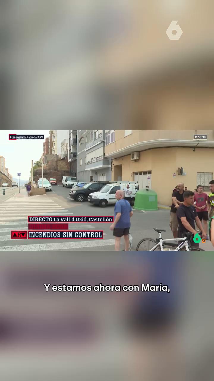 María nos cuenta cómo decidió marcharse de La Vall d'Uixó (Castellón) por la cercanía de las llamas y los audios que le mandó a su hijo, que no quería irse.