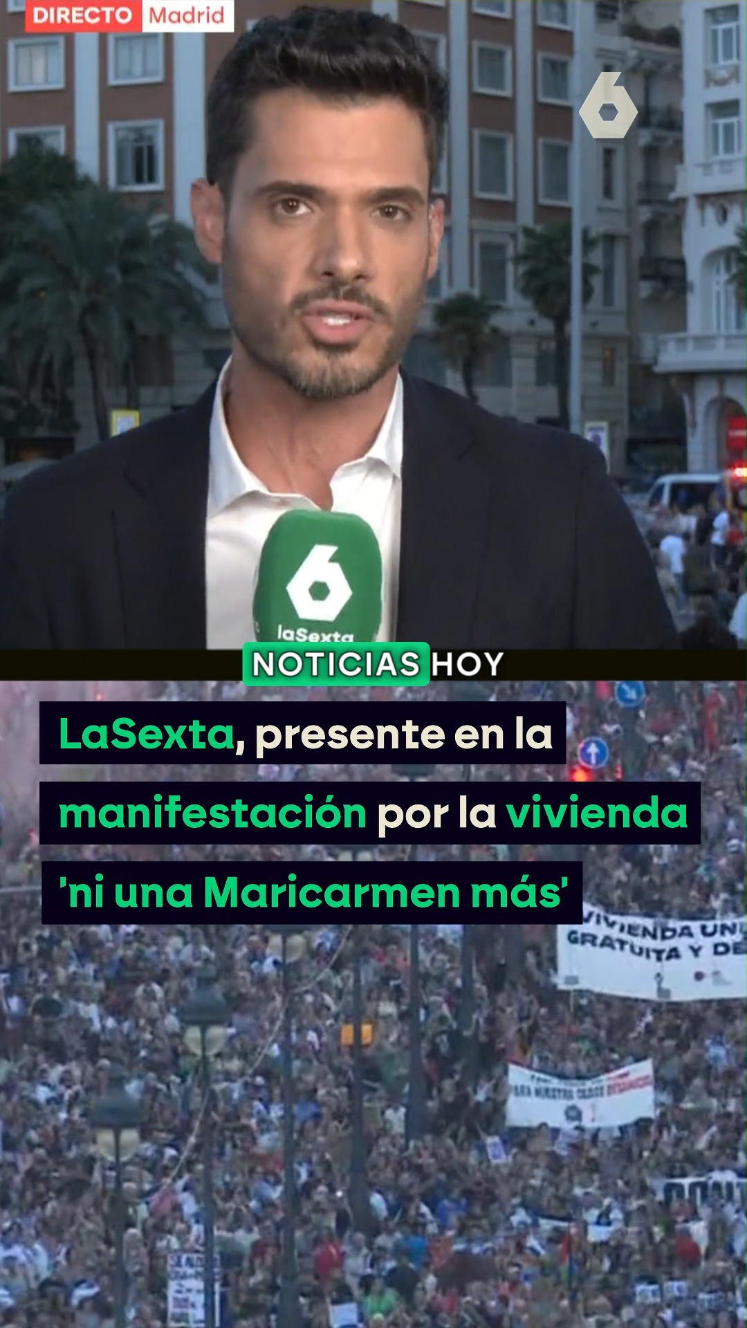 🎥 El despliegue de laSexta para cubrir los diferentes puntos de la manifestación por la vivienda bajo el lema 'Ni una Maricarmen más'.
