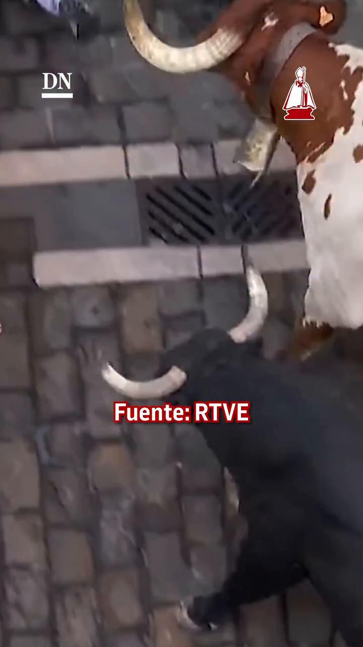 Los toros desbordan a los mozos en el encierro más rápido de San Fermín