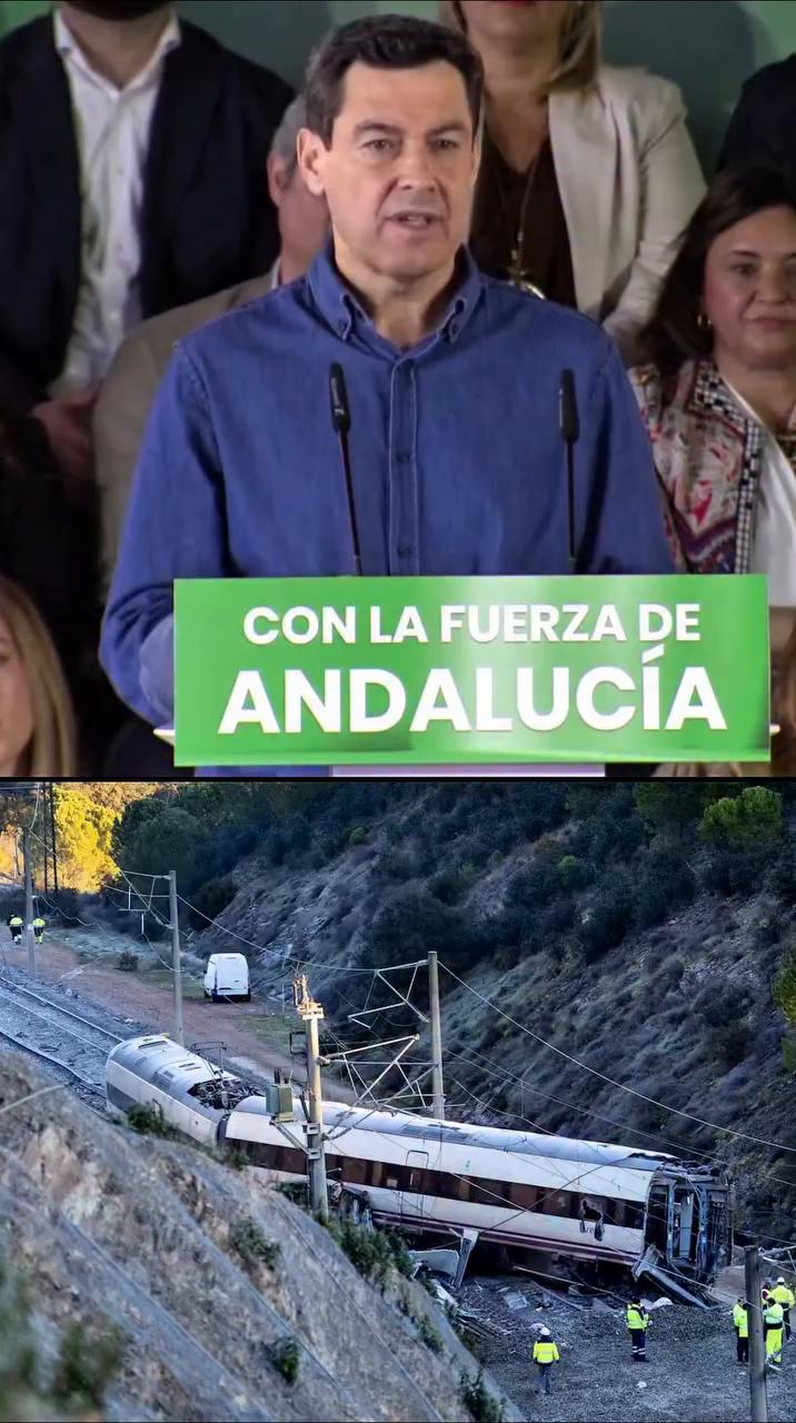 Juanma Moreno exige al Gobierno asumir responsabilidades por el accidente de Adamuz