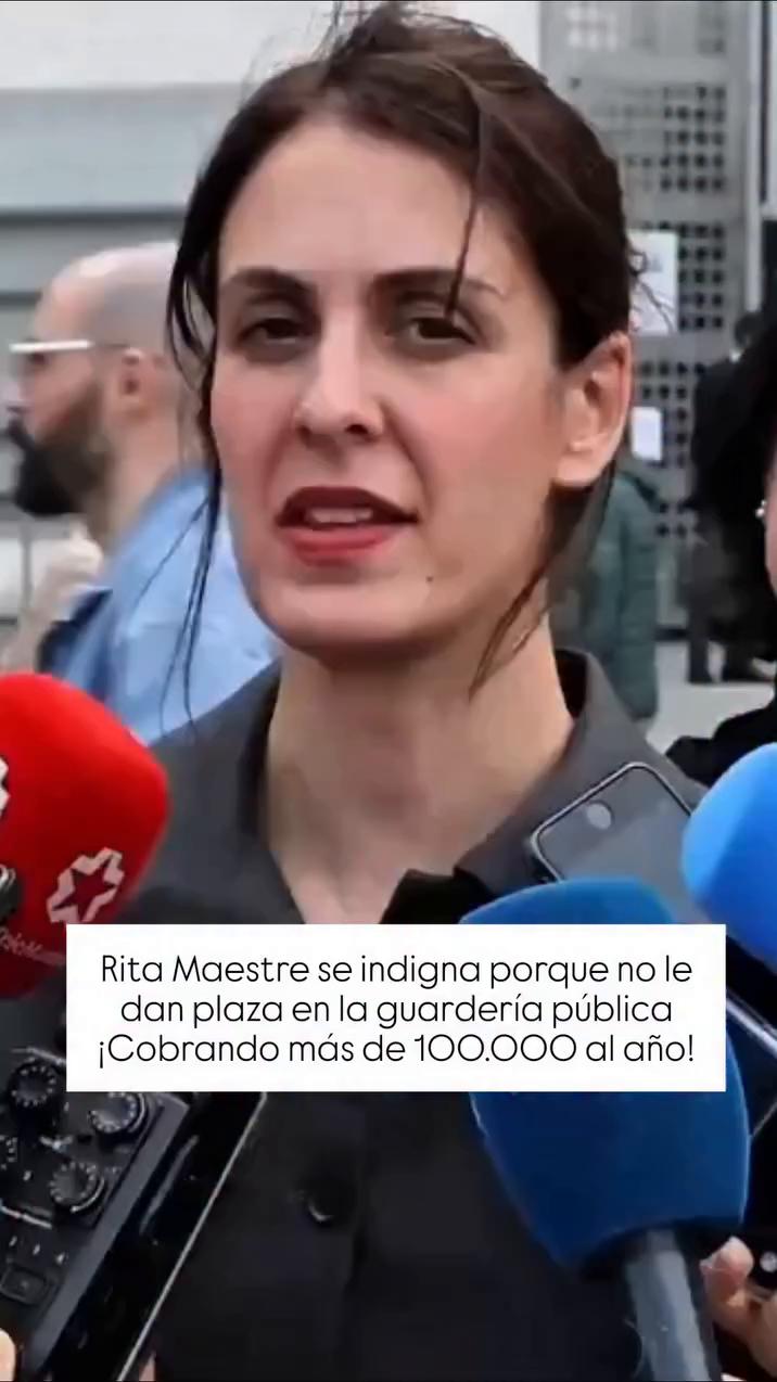➡️ Rita Maestre se indigna porque no le dan plaza en la guardería pública ¡Cobrando más de 100.000 al año!