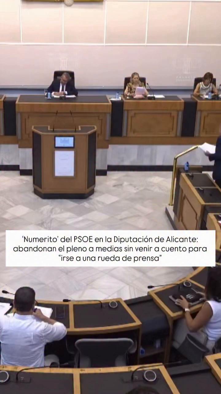 El presidente denuncia el abandono del pleno por PSOE y Compromís en Alicante