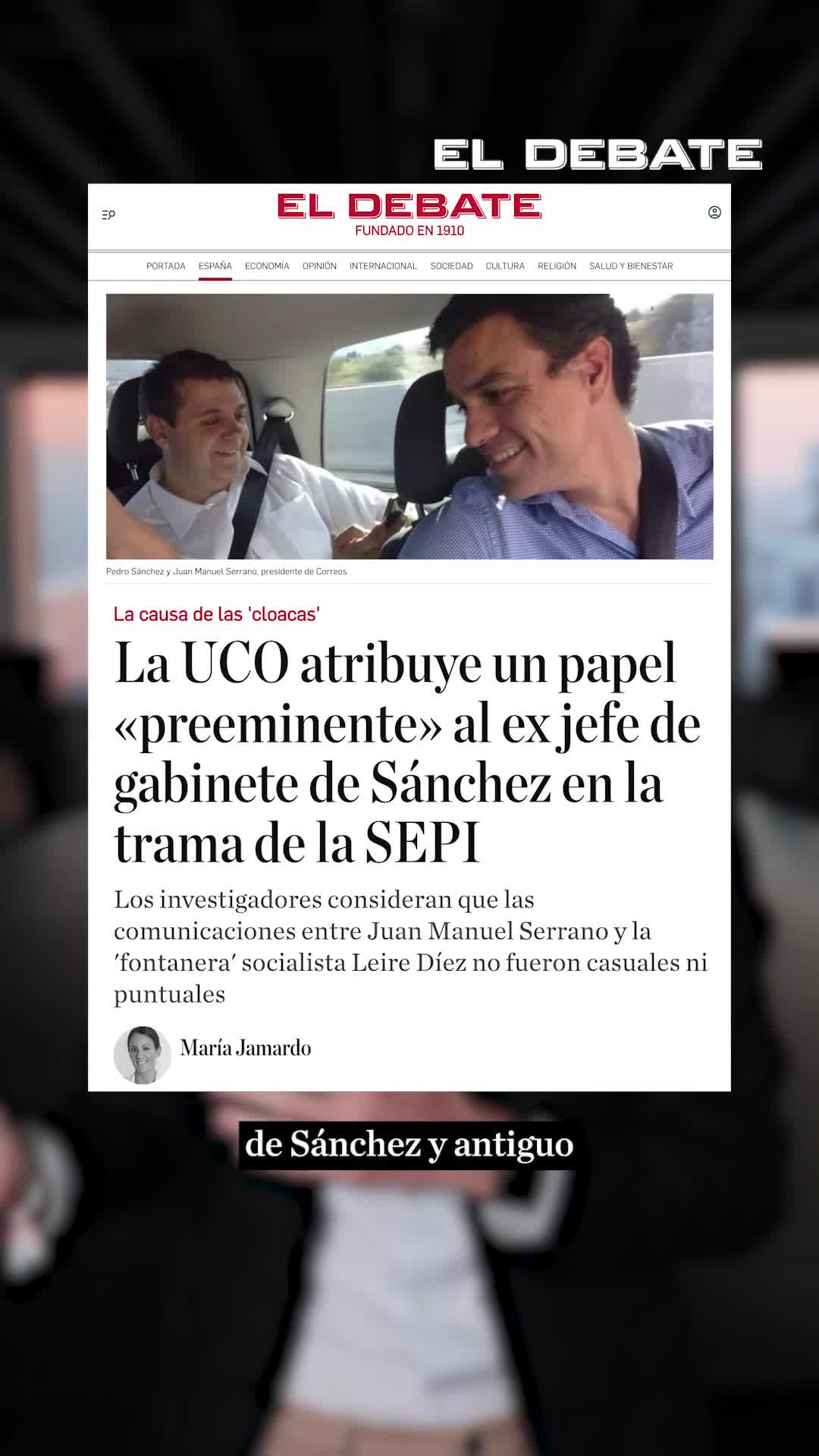 'El día en 1 minuto', con Jorge Sanz: «De Juanma Serrano sabíamos que quebró Correos, no que fuera un presunto delincuente»