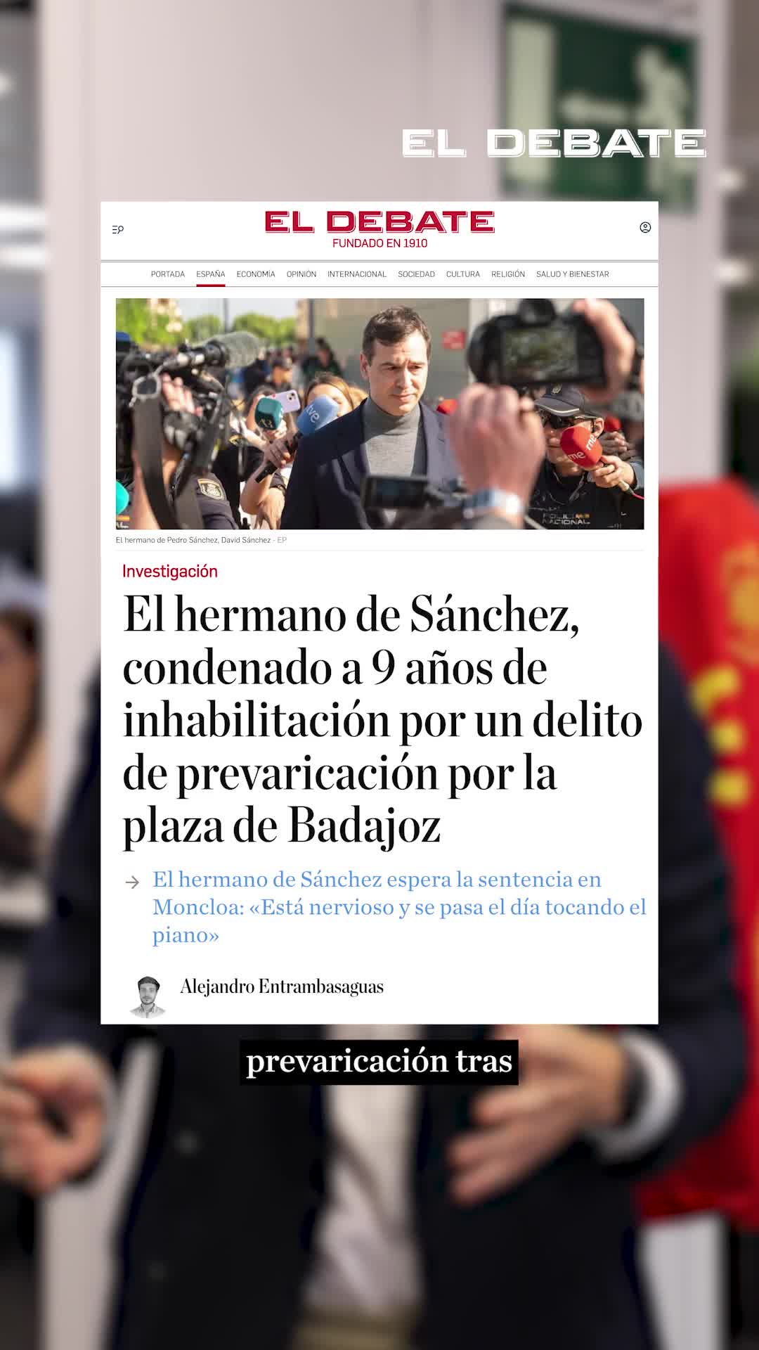 ⏱️ 'El día en 1 minuto', con Jorge Sanz: «¿Cuántas condenas hacen falta para que Sánchez se dé por aludido?»