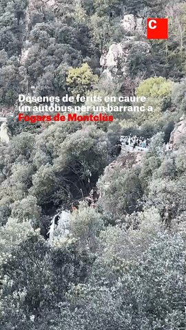  Una seixantena de ferits, alguns greus, en caure un autobús per un barranc de 20 metres a Fogars de Montclús