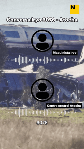  Un àudio que ha sortit a la llum mostra la conversa entre la maquinista del tren Iryo 6076 i el centre de control d'Atocha, a les 8.41 hores.