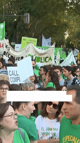 Una 'marea verde' de profesores y alumnos --35.000 personas, según la Delegación del Gobierno-- han vuelto a salir a las calles de la capital este viernes, tercera jornada de la huelga indefinida convocada en el sector, bajo el lema 'Defendemos la pública.