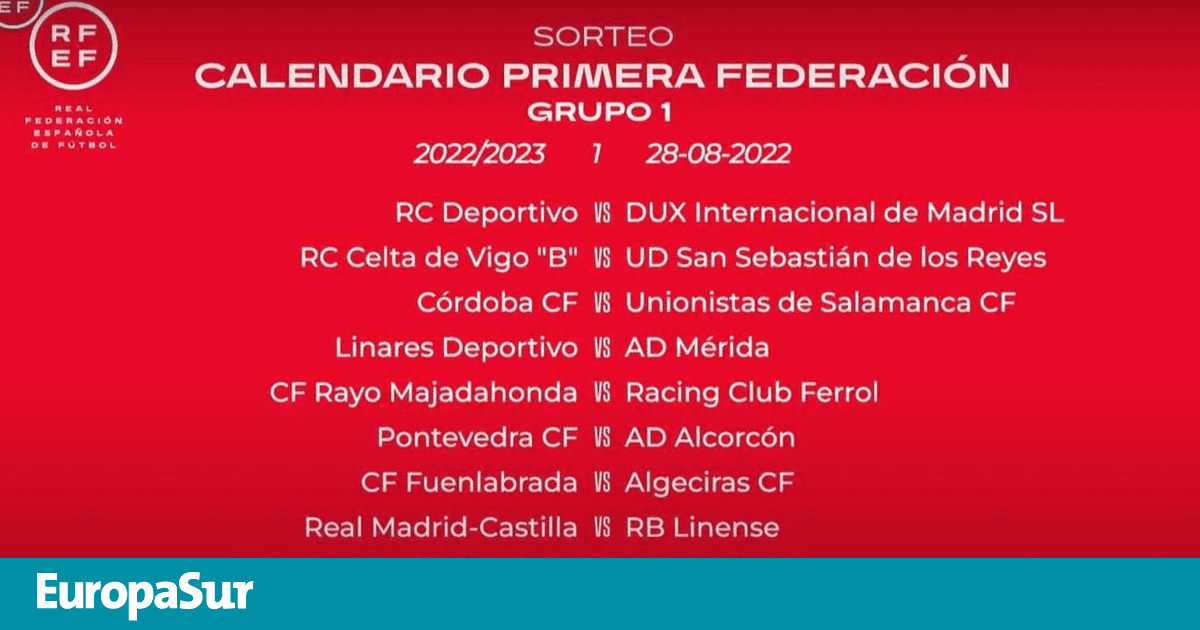 Fútbol Calendario Primera Federación Fuenlabrada Algeciras y