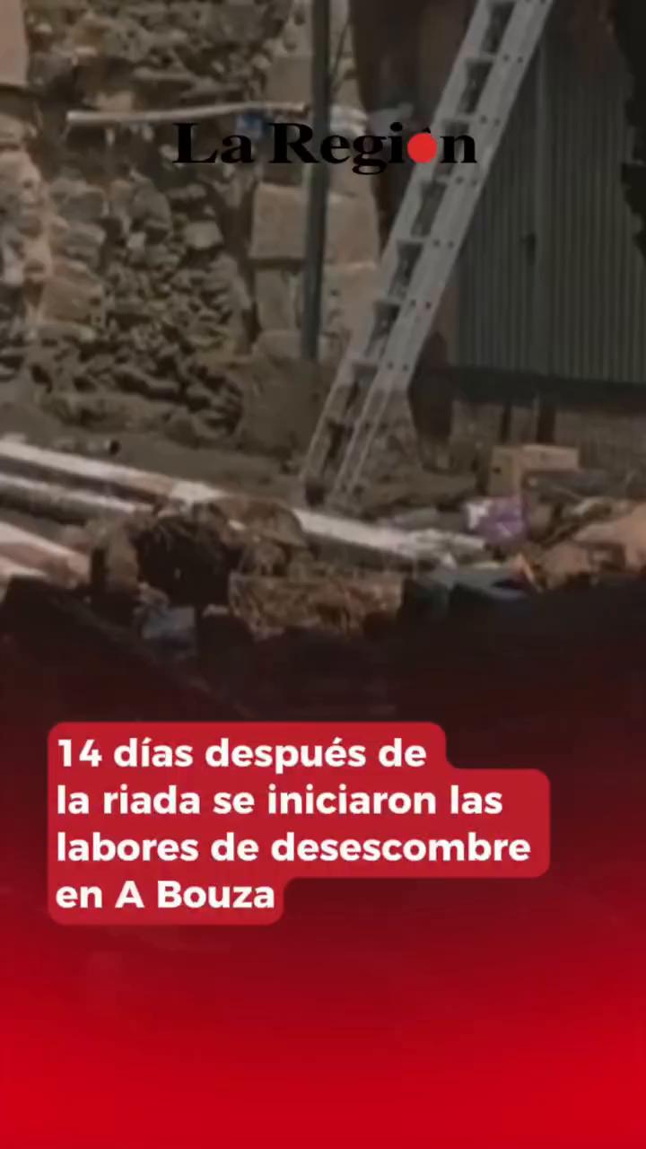 La Diputación de Ourense inicia la retirada de escombros en Abouza tras la riada