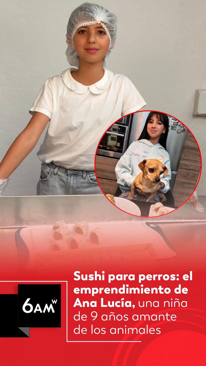 Ana Lucía, de 9 años, crea sushi especial para perros en Cota