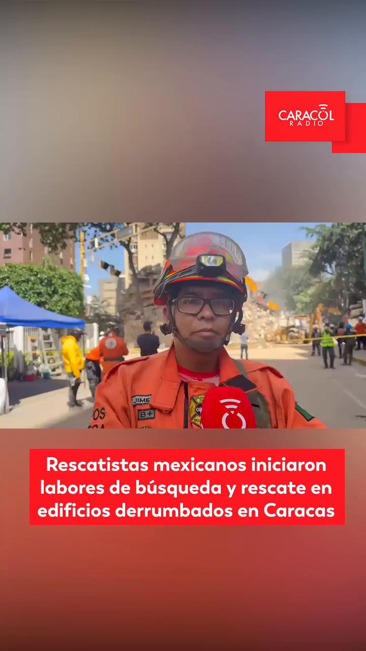 Rescatistas mexicanos hallan víctima con vida y perrita en Caracas