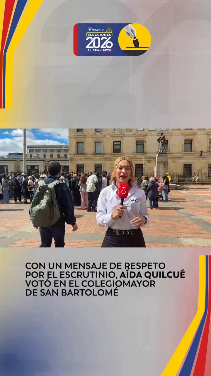 Aida Quilcue ejerce su voto en Bogotá acompañada por comunidades indígenas del Cauca