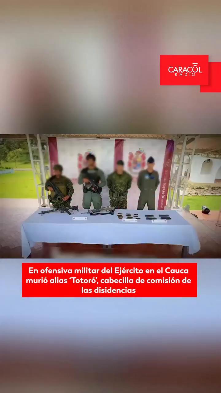 Muere alias Totoro, cabecilla de disidencias, en ofensiva del Ejército en el Cauca