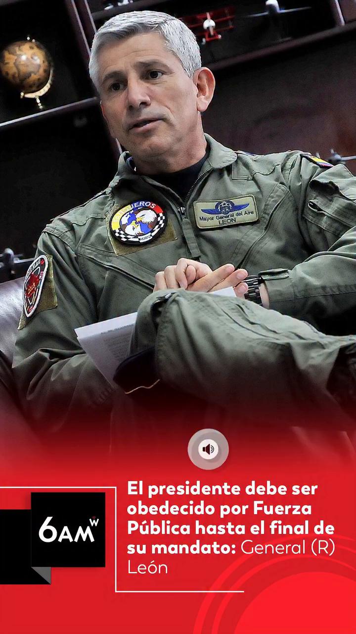 #6AMW | El General (r) Guillermo León pasó por los micrófonos de 6AM W de Caracol Radio para referirse al debate sobre la posesión presidencial del Gobierno entrante de Abelardo de la Espriella y aseguró que no existe duda sobre quién ejerce el mando de la Fuerza Pública hasta el último momento del actual mandato presidencial.