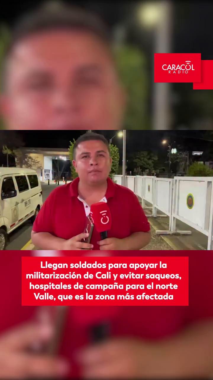 Mil soldados llegan a Cali para militarizar la capital tras el terremoto