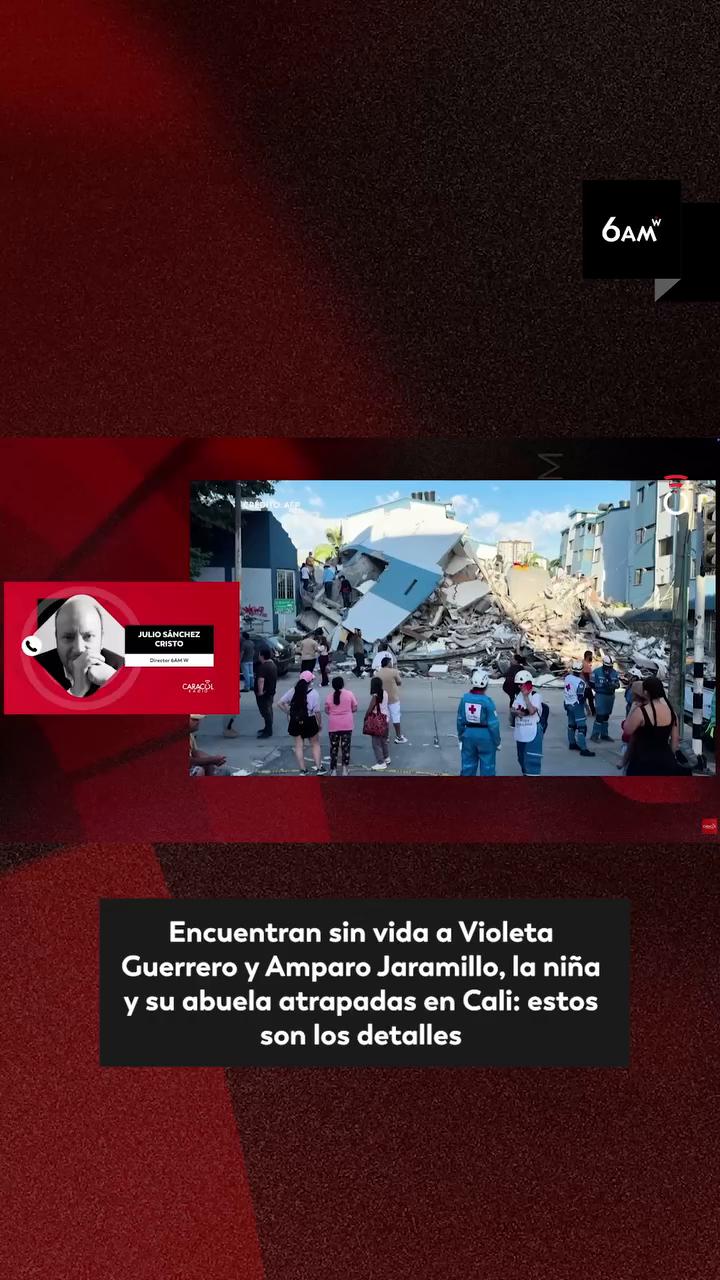 Tragedia en Cali: fallecen niña Violeta y su abuela en colapso de edificio