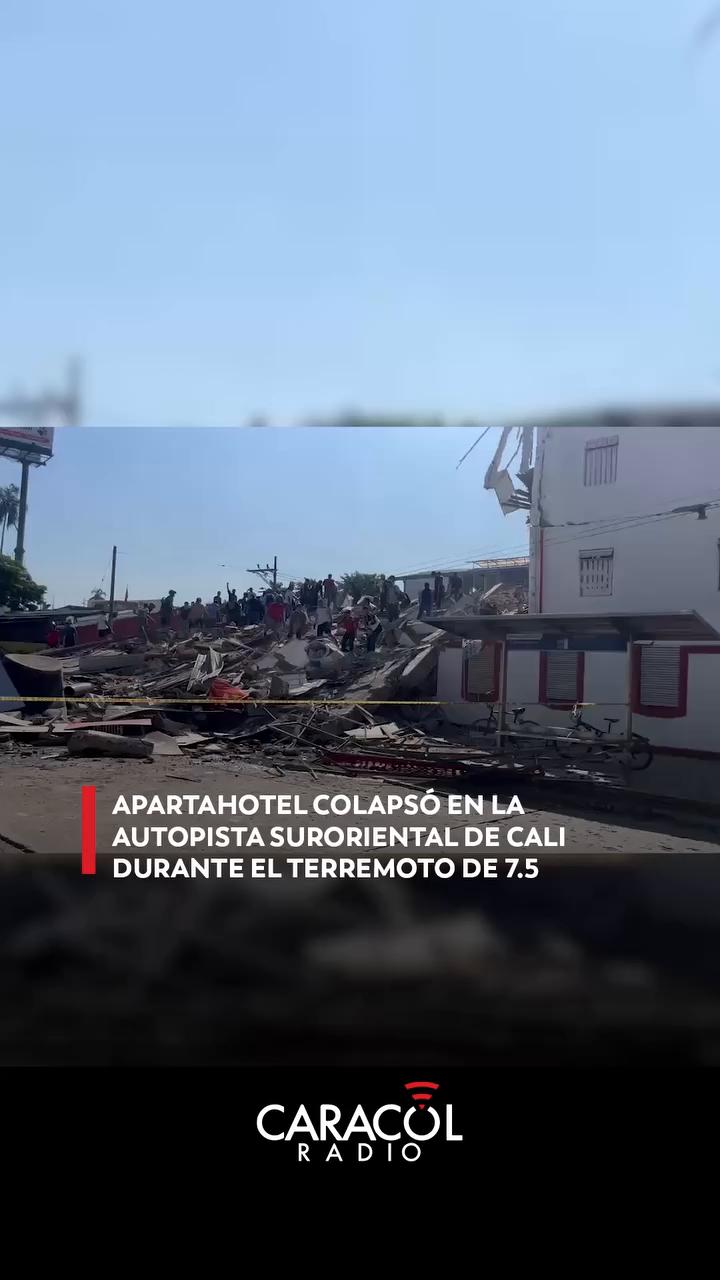 Temblor en Cali causa colapso de motel y personas atrapadas