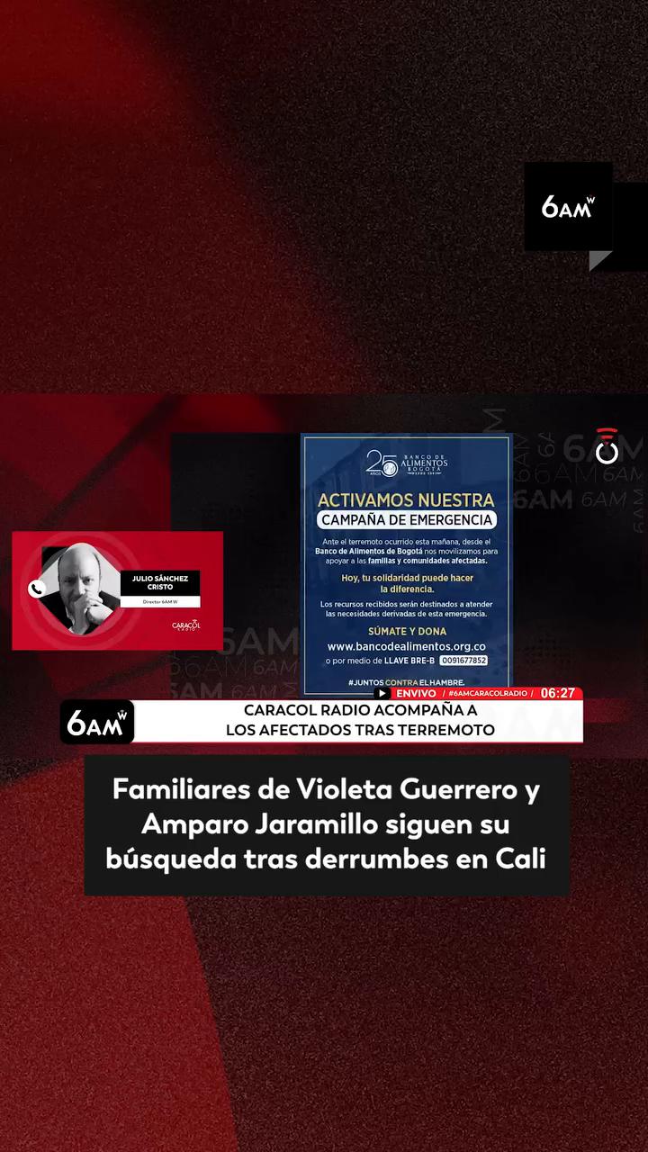 Violeta desaparecida tras colapso en Cali: familia espera rescate de niña y su abuela