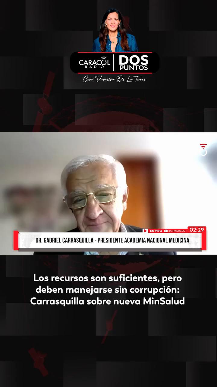 Carrasquilla urge plan de choque para medicamentos y recursos en el sistema de salud