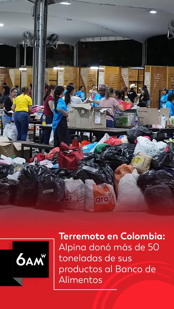 Alpina dona mil millones de pesos y 50 toneladas para damnificados del terremoto