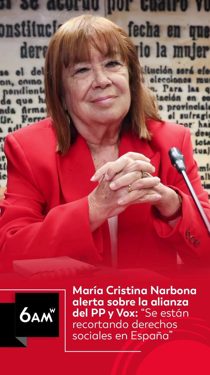 #6AMW | La presidenta del Partido Socialista Obrero Español (PSOE), María Cristina Narbona, defendió en 6AM W de Caracol Radio la decisión del jefe de Gobierno de España, Pedro Sánchez, de convocar elecciones generales anticipadas para el próximo 29 de noviembre.