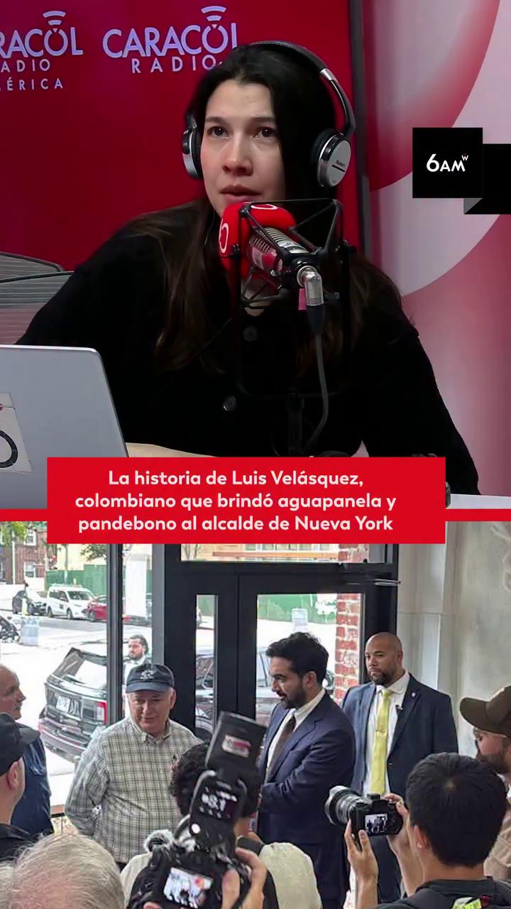 #6AMW | Luis Velásquez, colombiano fundador y propietario de la panadería Seba Seba Becky, pasó por los micrófonos de 6AM W de Caracol Radio y contó cómo fue la visita a su negocio del alcalde de Nueva York, Zohran Mamdani, quien probó pandebonos y otros productos colombianos.
