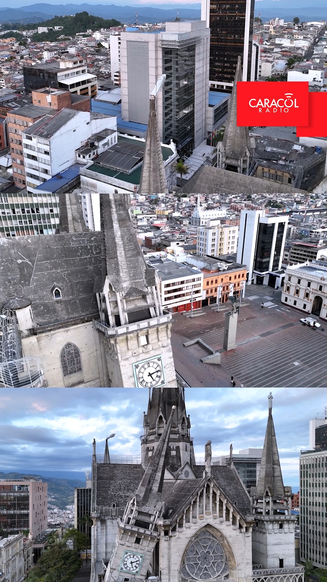 Terremoto colapsa torre de la Catedral de Manizales durante misa matutina