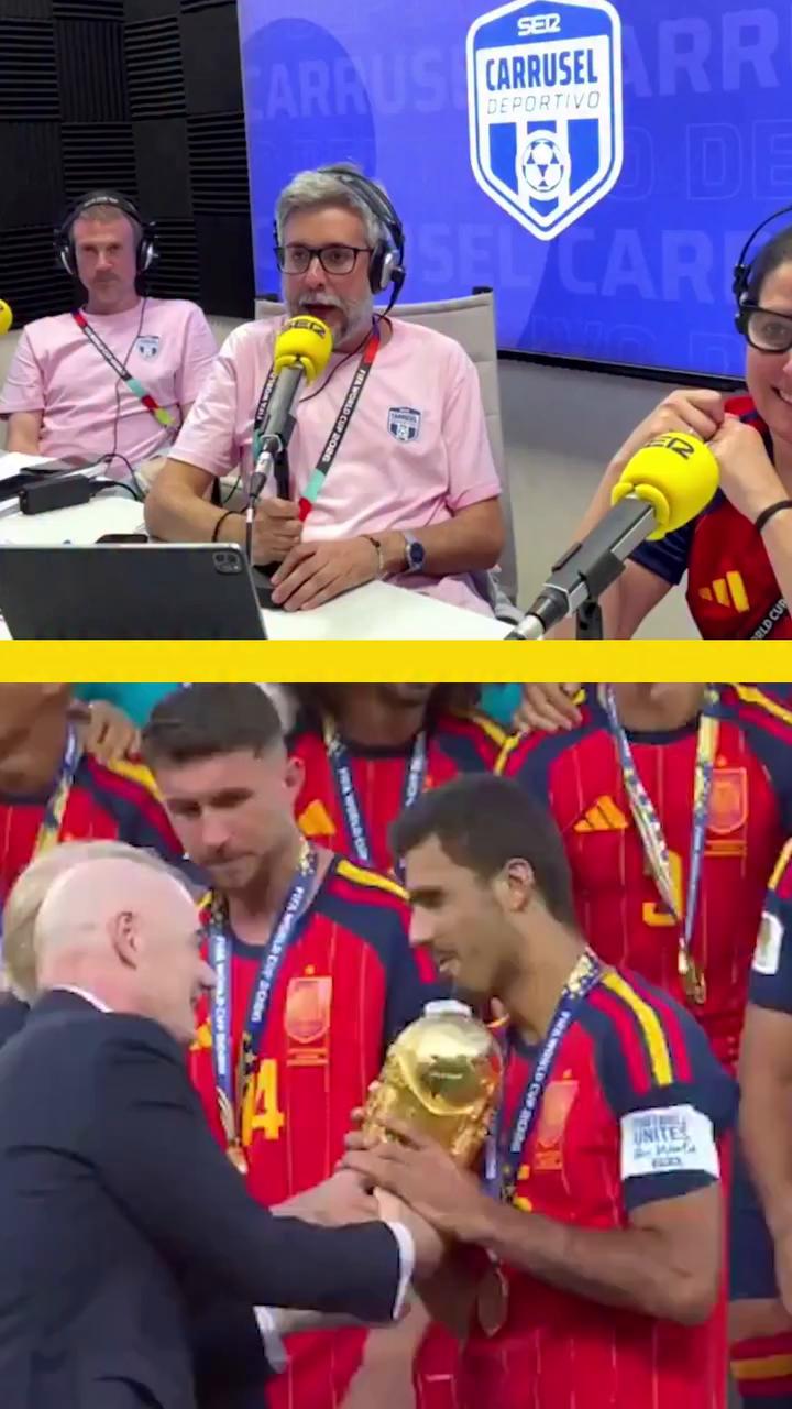 Rodri espera a que Trump salga del marco para levantar la Copa del Mundo