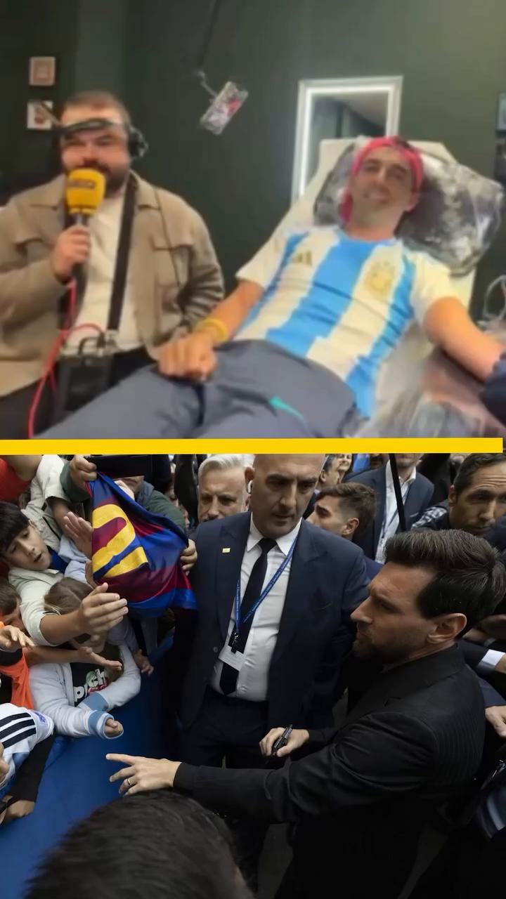 Dani Parrondo se tatúa en directo la firma de Leo Messi en el brazo