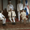 @MirexRD El presidente @LuisAbinader, en compañía de la vicepresidenta @RaquelPenaVice y el canciller @RobalsdqAlvarez, recibe las Cartas Credenciales de siete nuevos embajadores, quienes quedaron formalmente acreditados ante el Gobierno dominicano