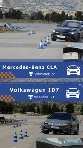 Dos berlinas eléctricas frente a frente.