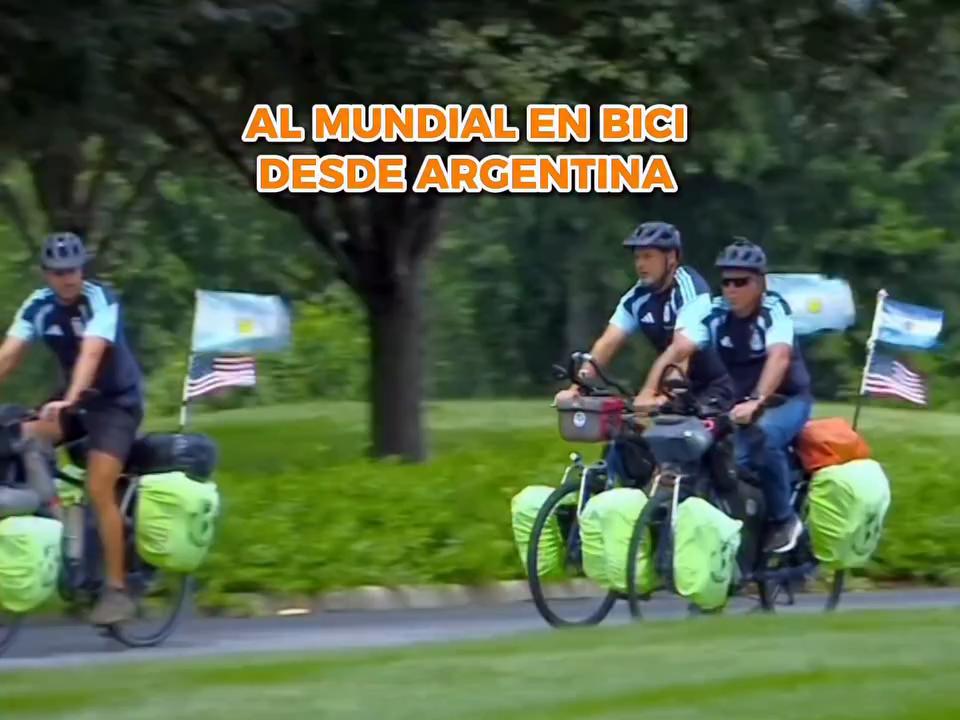 Argentinos recorren 17.000 kilómetros en bicicleta hasta Kansas para el Mundial
