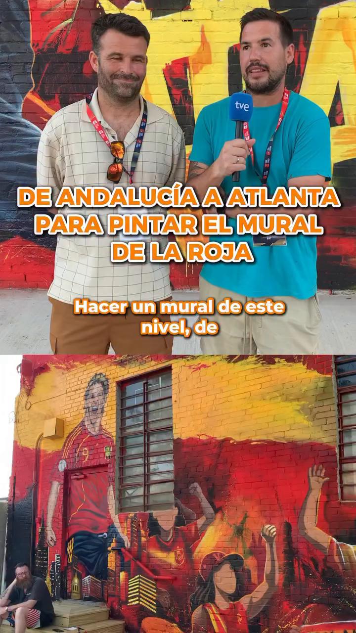 Pintores españoles crean mural en cinco días para homenajear a la selección