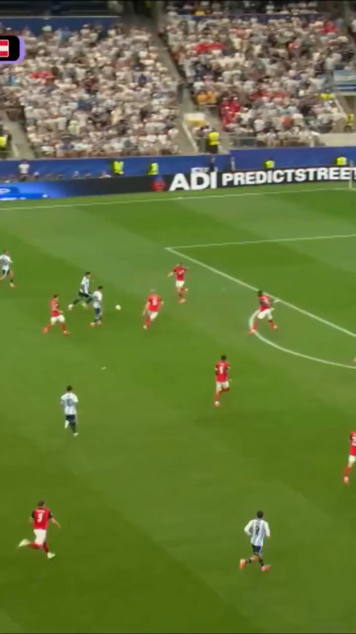 Messi marca el gol de Argentina tras jugada con Thiago y Medina
