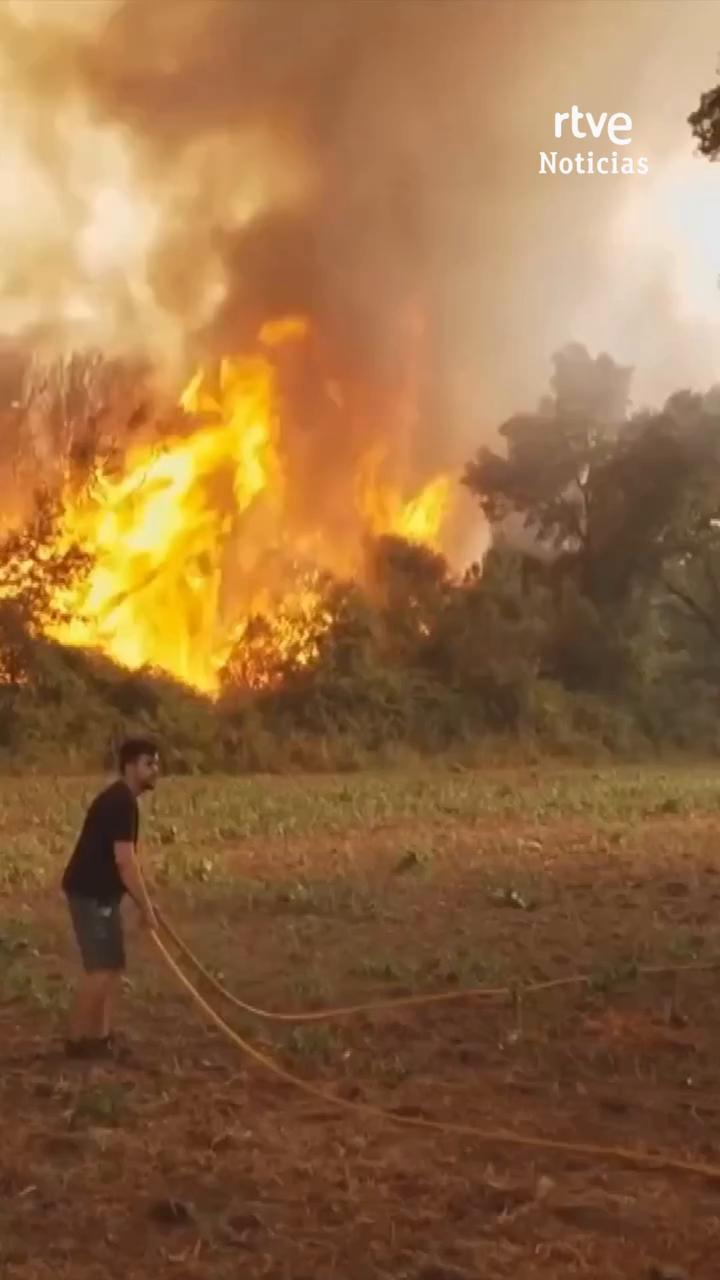 El fuego de Braganza en Portugal amenaza con cruzar la frontera española