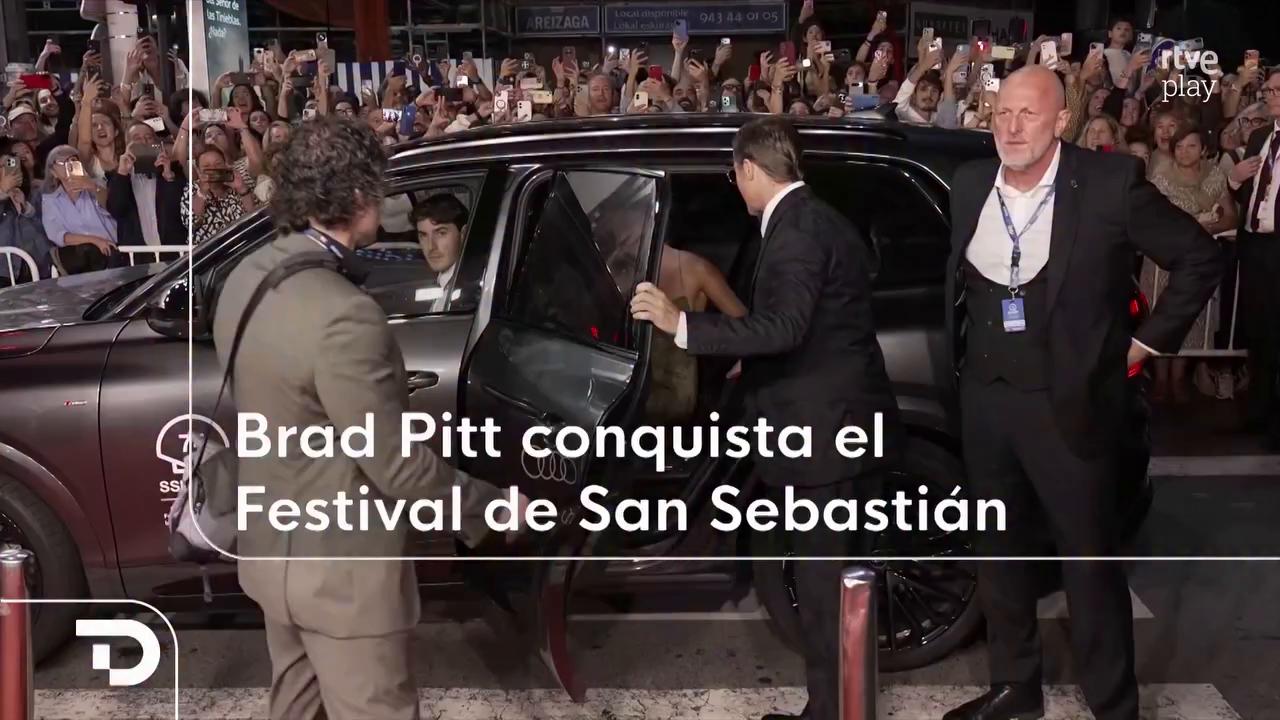 Brad Pitt se rinde ante San Sebastián y las esculturas de Chillida