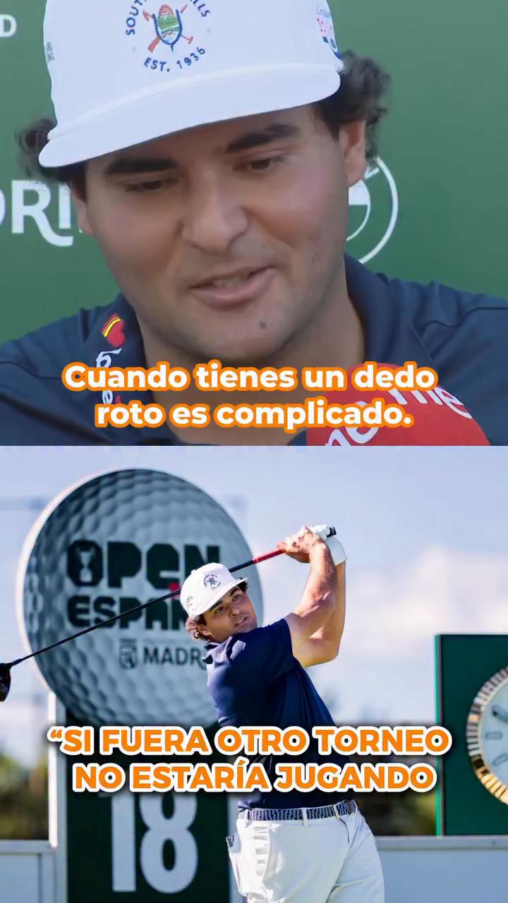 Jugador con dedo roto continúa en el Open de España pese al dolor