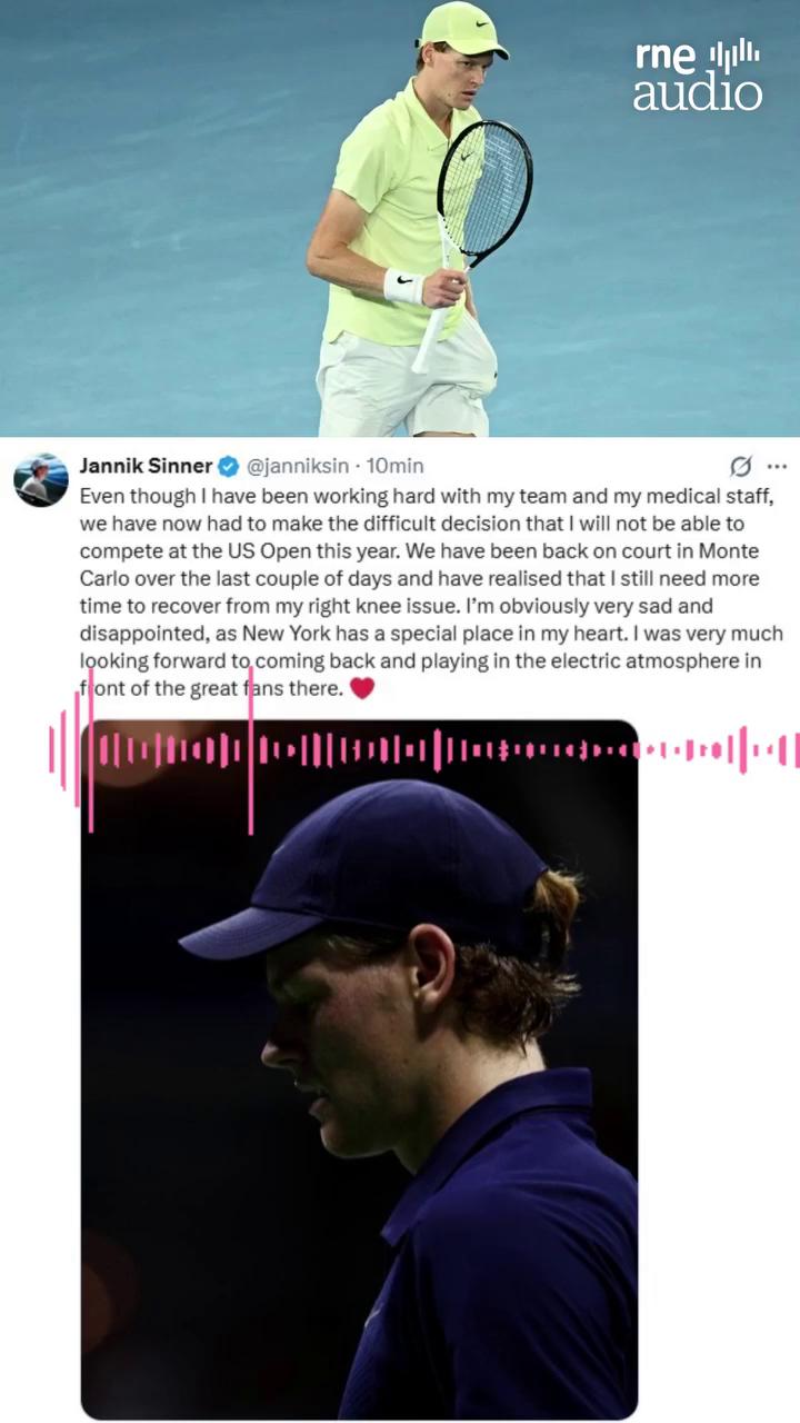 Yannick Sinner se retira del US Open por lesión en la rodilla