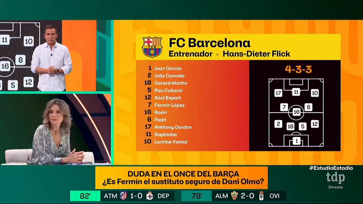 El once del Barça contra el Madrid: Fermín sustituye a Olmo por las bajas