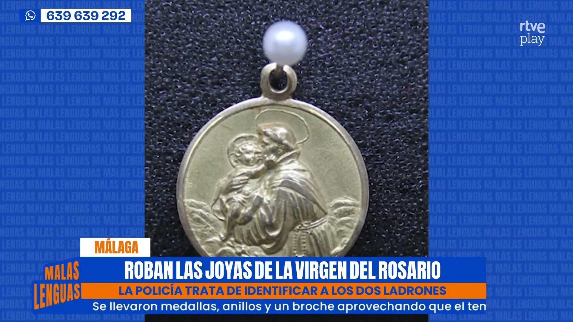 🔔 Roban las joyas de la Virgen del Rosario en Málaga y del Divino Infante.