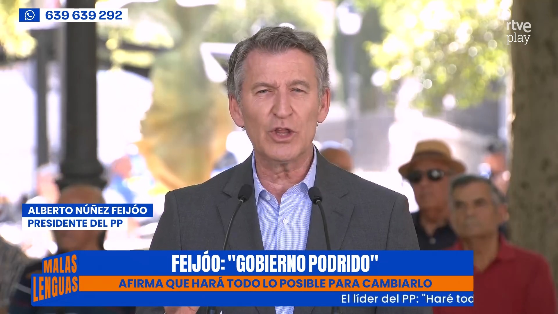 Feijóo advierte que el gobierno de España está podrido y actuará con todo