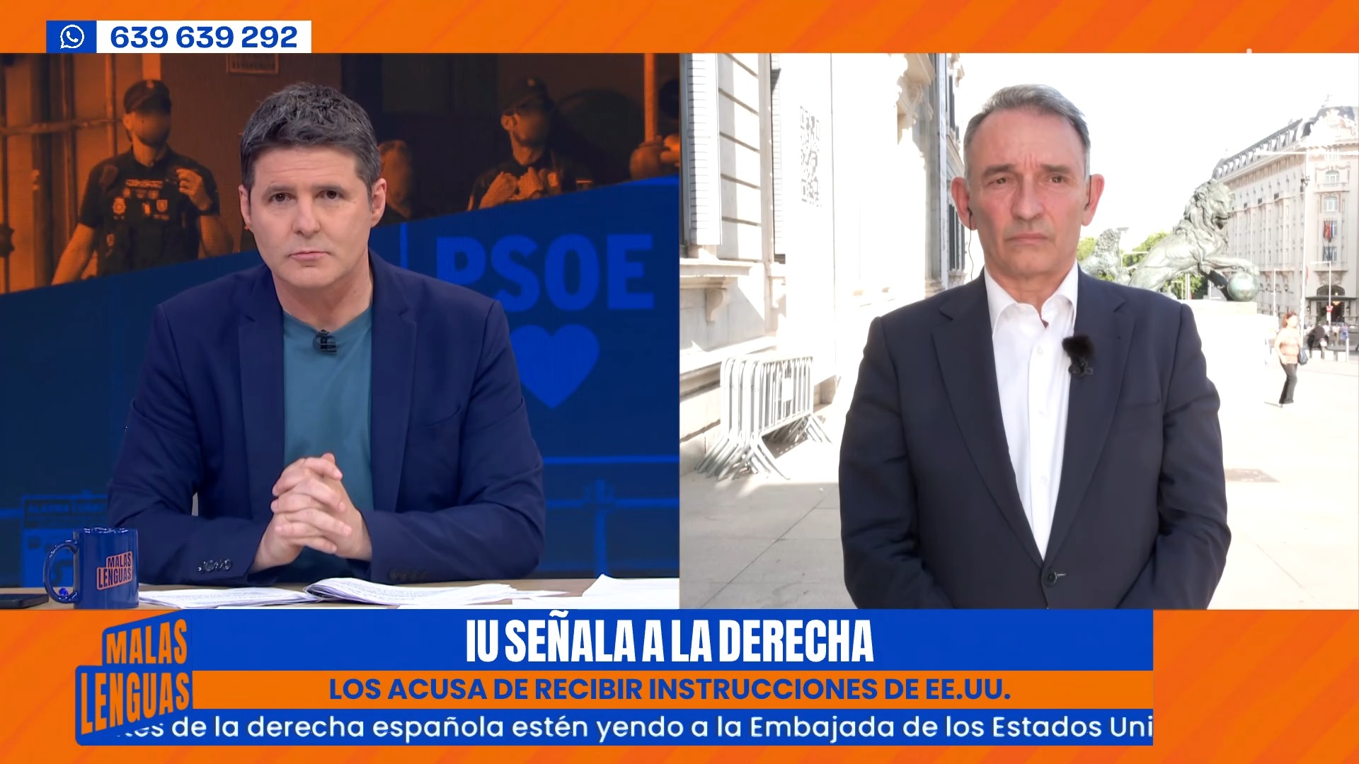 Enrique Santiago acusa a la derecha de recibir instrucciones en la Embajada de EE.UU.