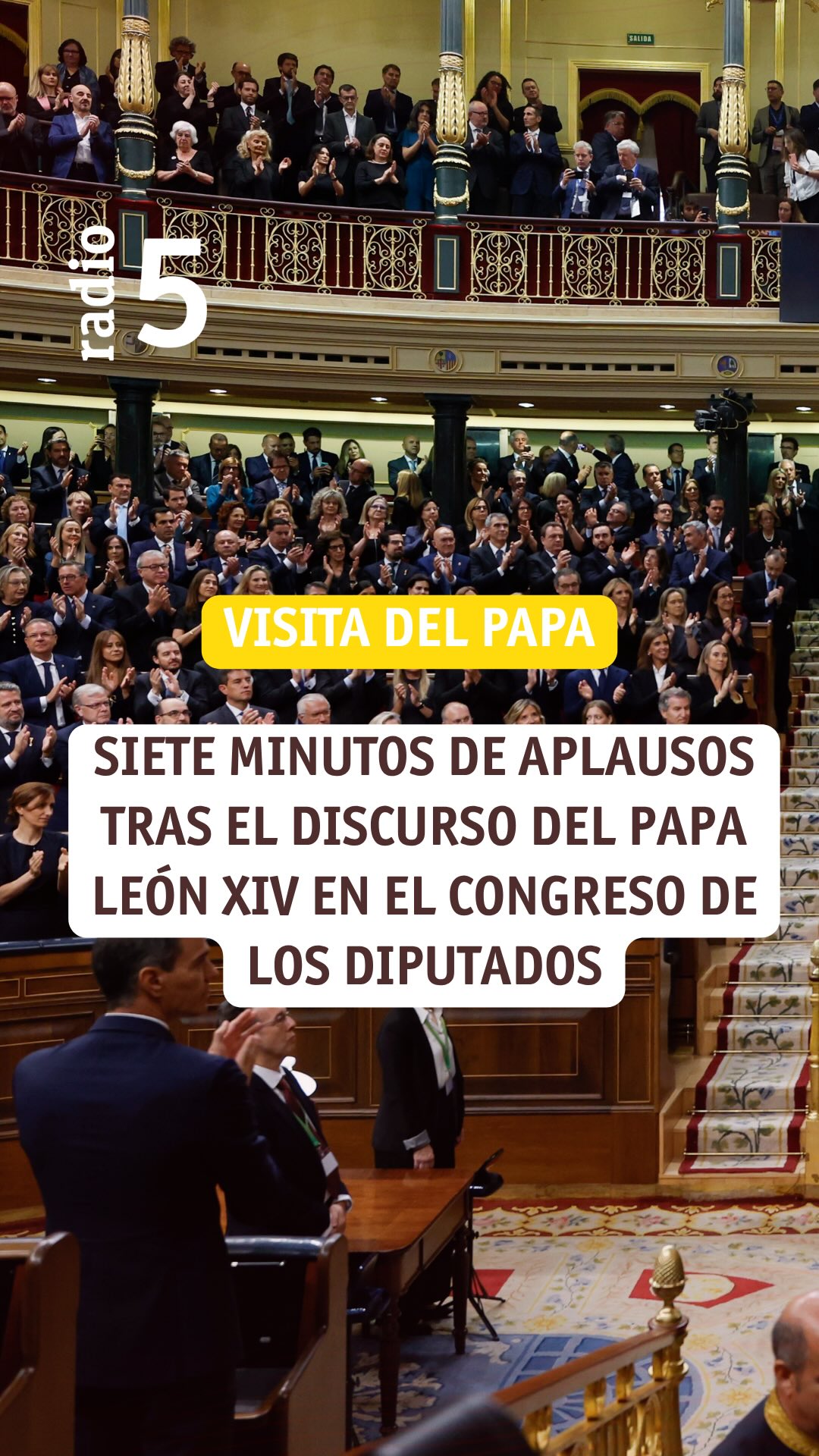 León XIV concluye su discurso en el Congreso con ovación de los diputados