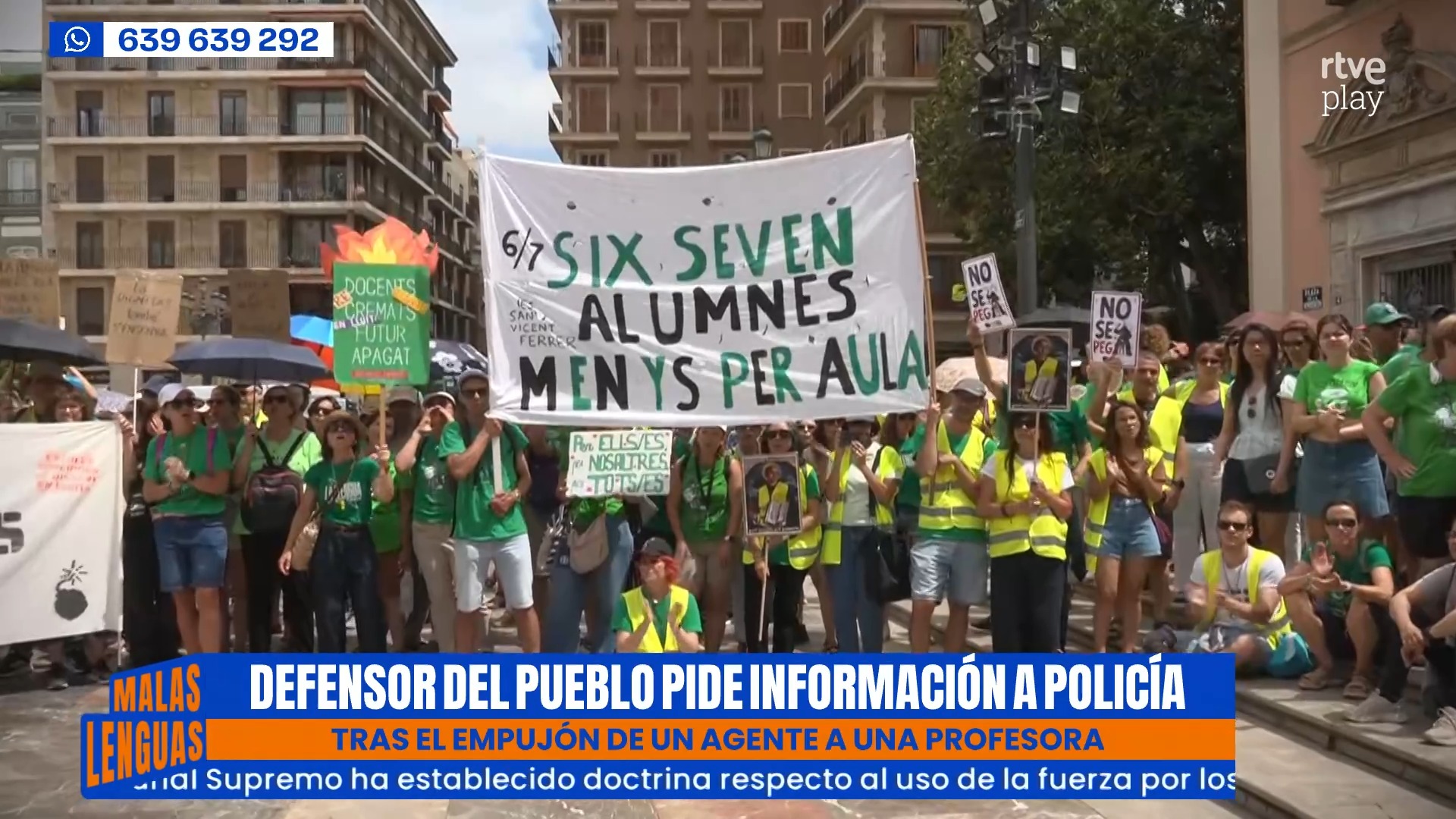 Defensor del Pueblo pide informe por el empujón policial a una profesora de 68 años en Valencia