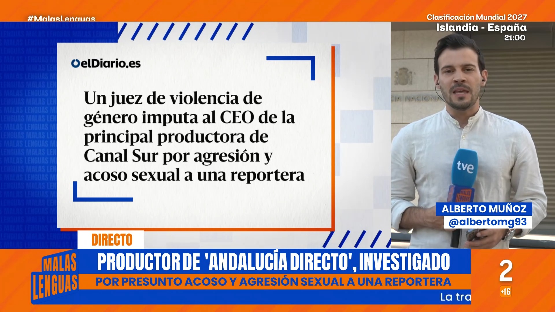Un juez investiga al CEO de la productora de Canal Sur por agresión sexual