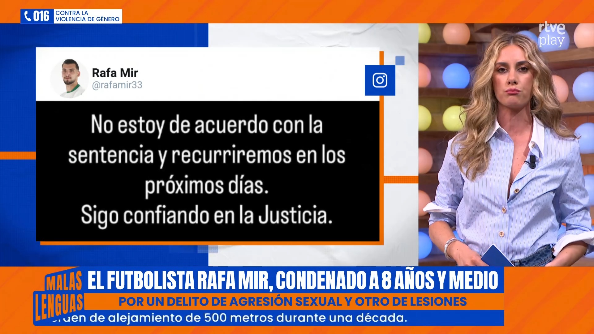 Audiencia de Valencia condena a Rafa Mir a 8 años y medio de prisión