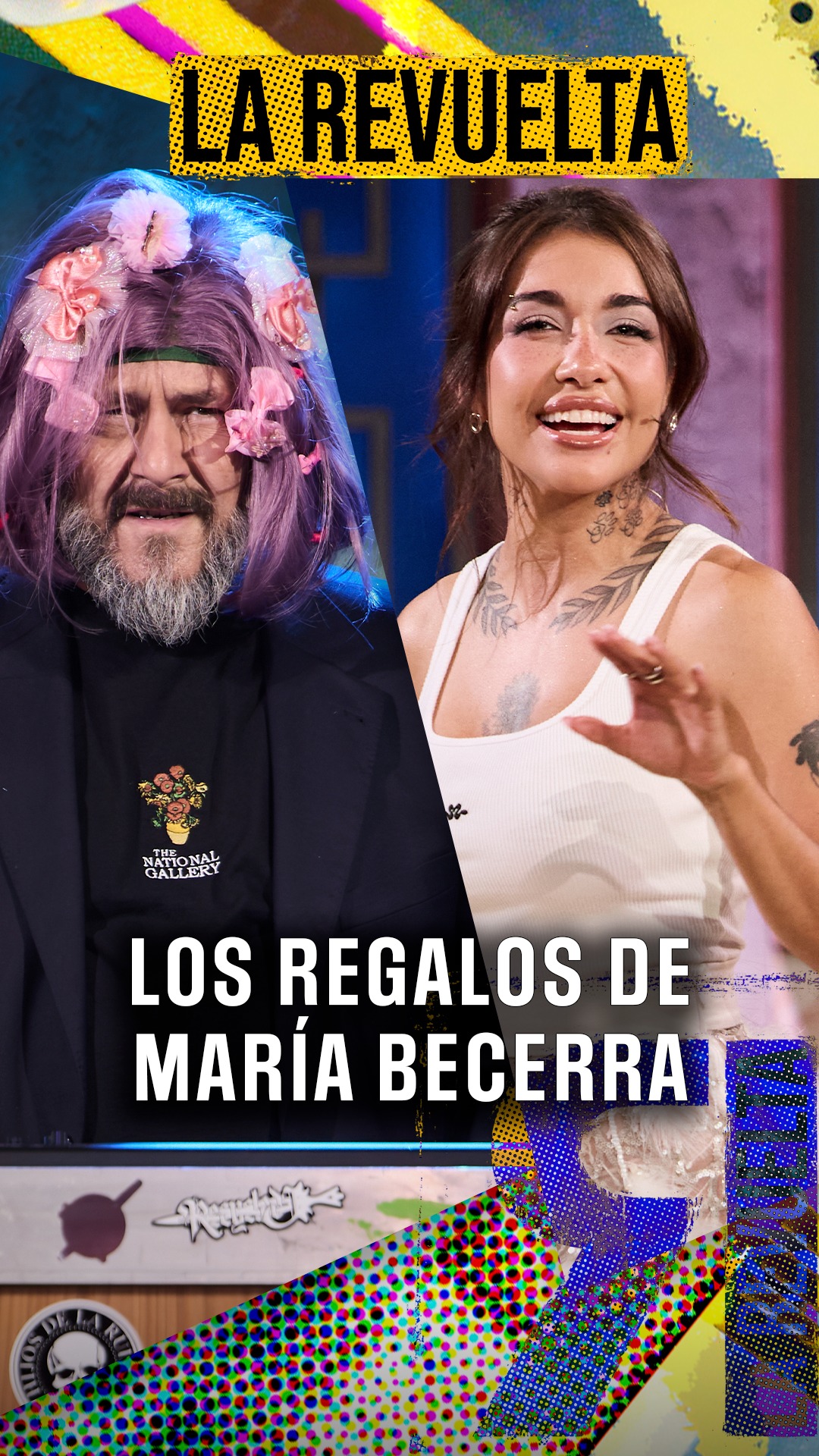 Pelucas de regalo dan estilo y misterio al programa de televisión