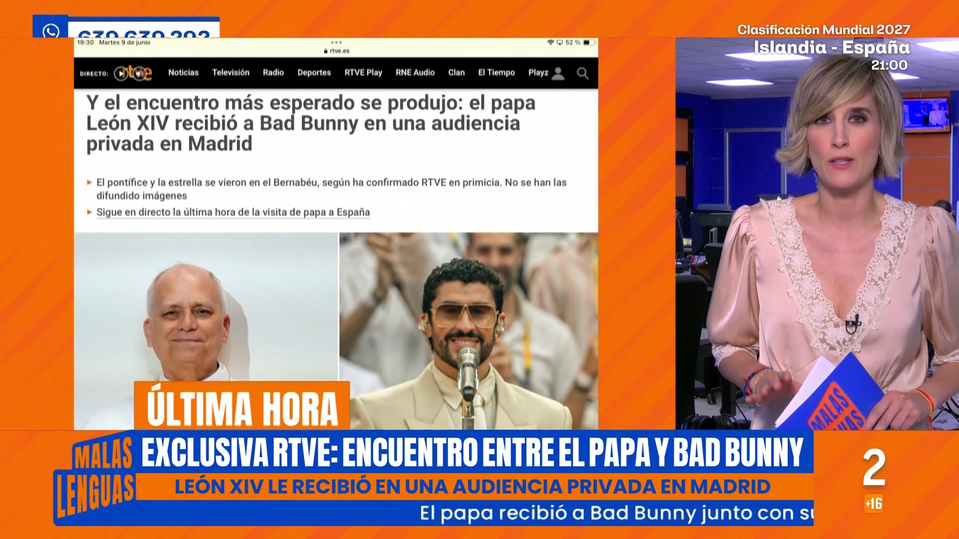 León XIV recibe a Bad Bunny en audiencia privada en el Bernabéu